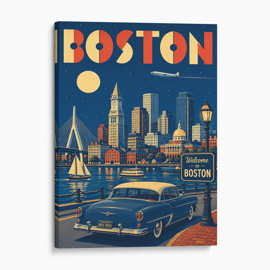 Boston Vintage Travel Poster