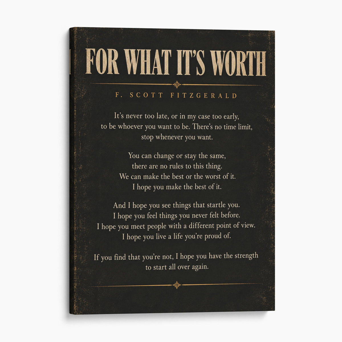 For What It's Worth - F. Scott Fitzgerald