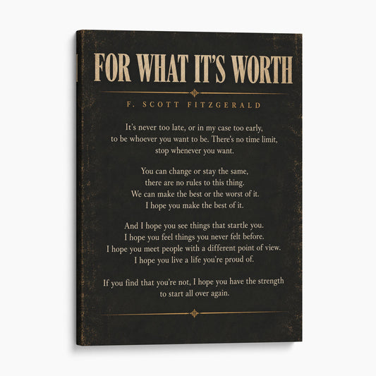 For What It's Worth - F. Scott Fitzgerald