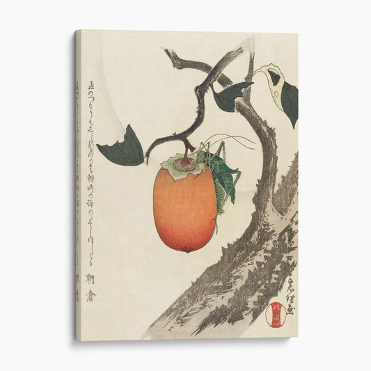 Grasshopper and Persimmon by Katsushika Hokusai