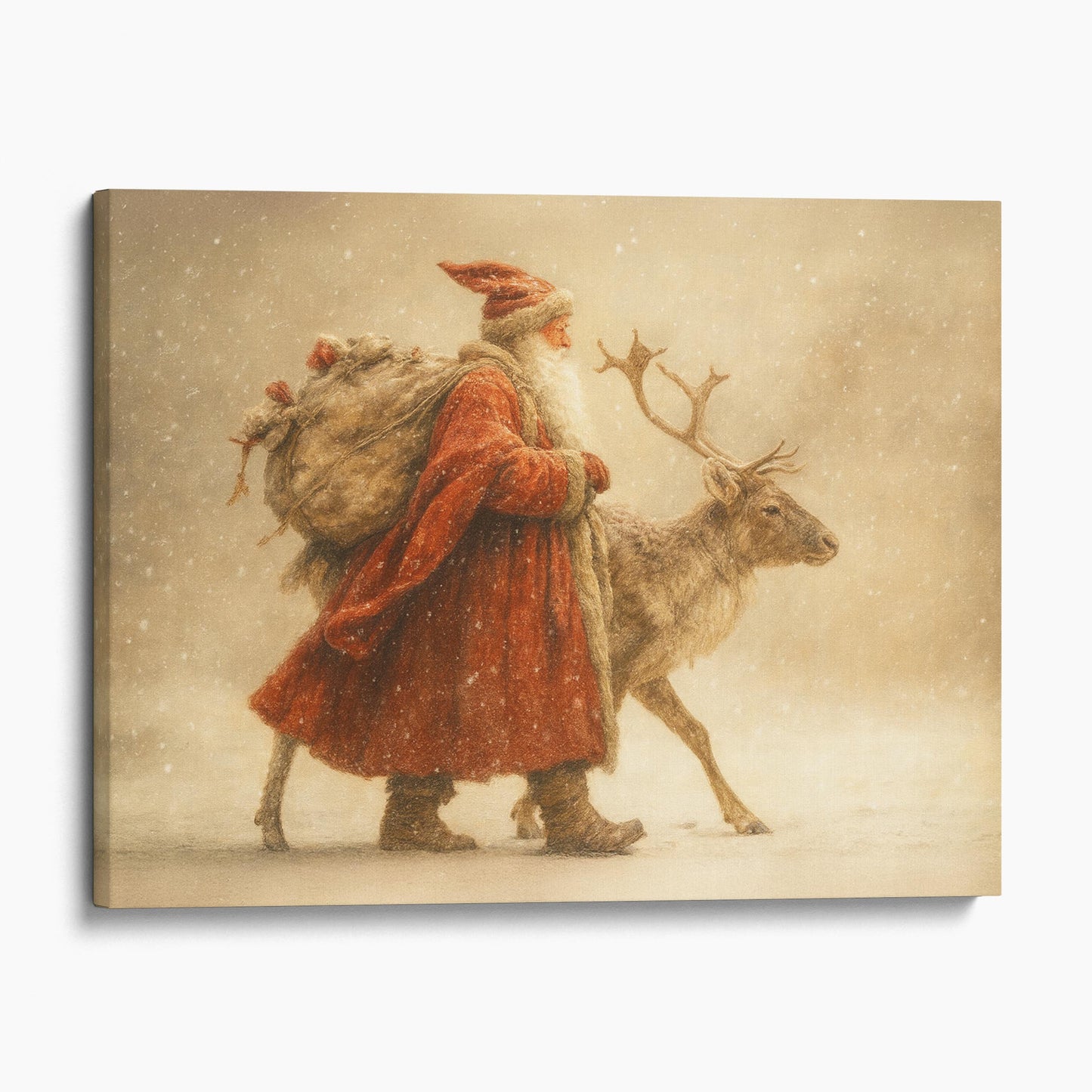 Santa Claus With Reindeer