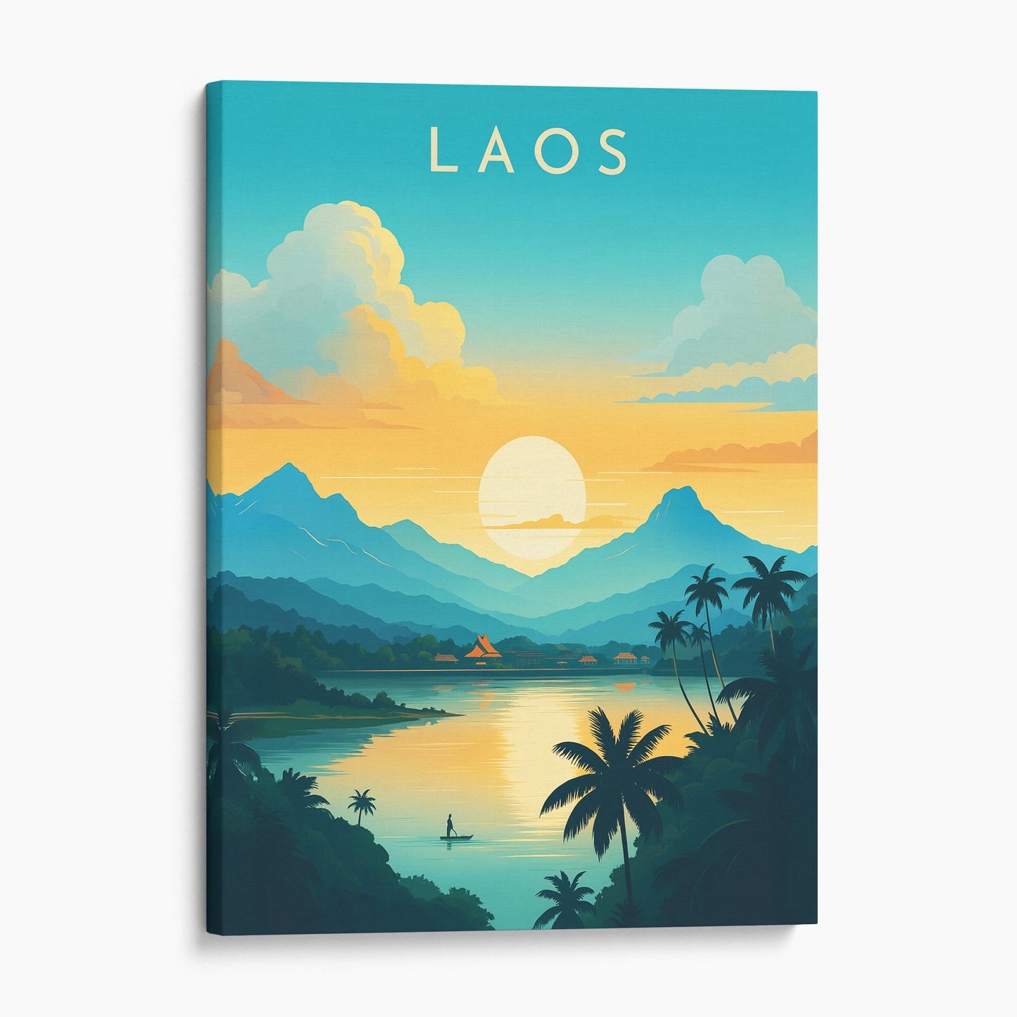 Laos Vintage Travel Poster