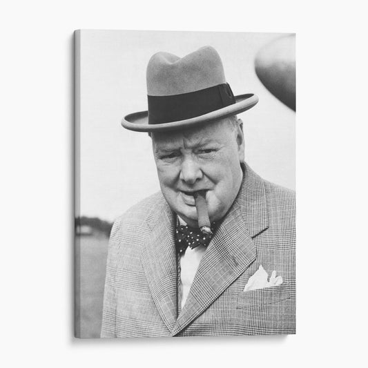 Winston Churchill Smoking A Cigar