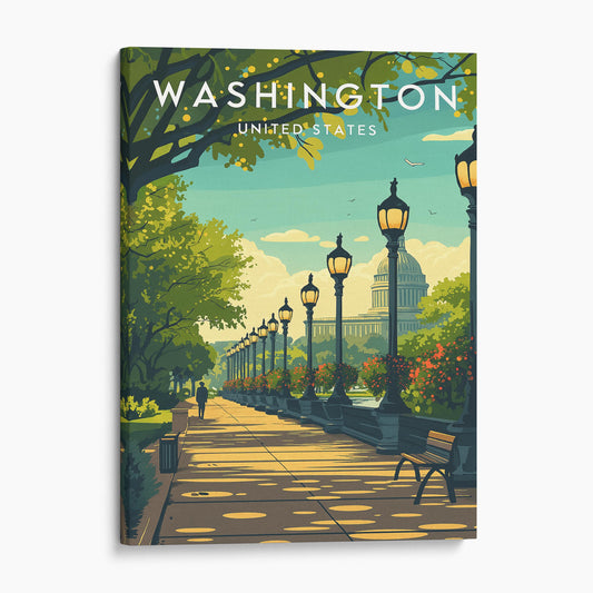 Washington DC Vintage Travel Poster