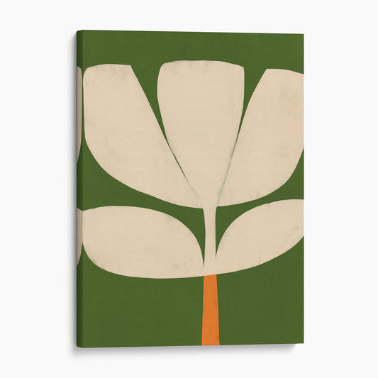 Abstract Green Tulip Mid Century