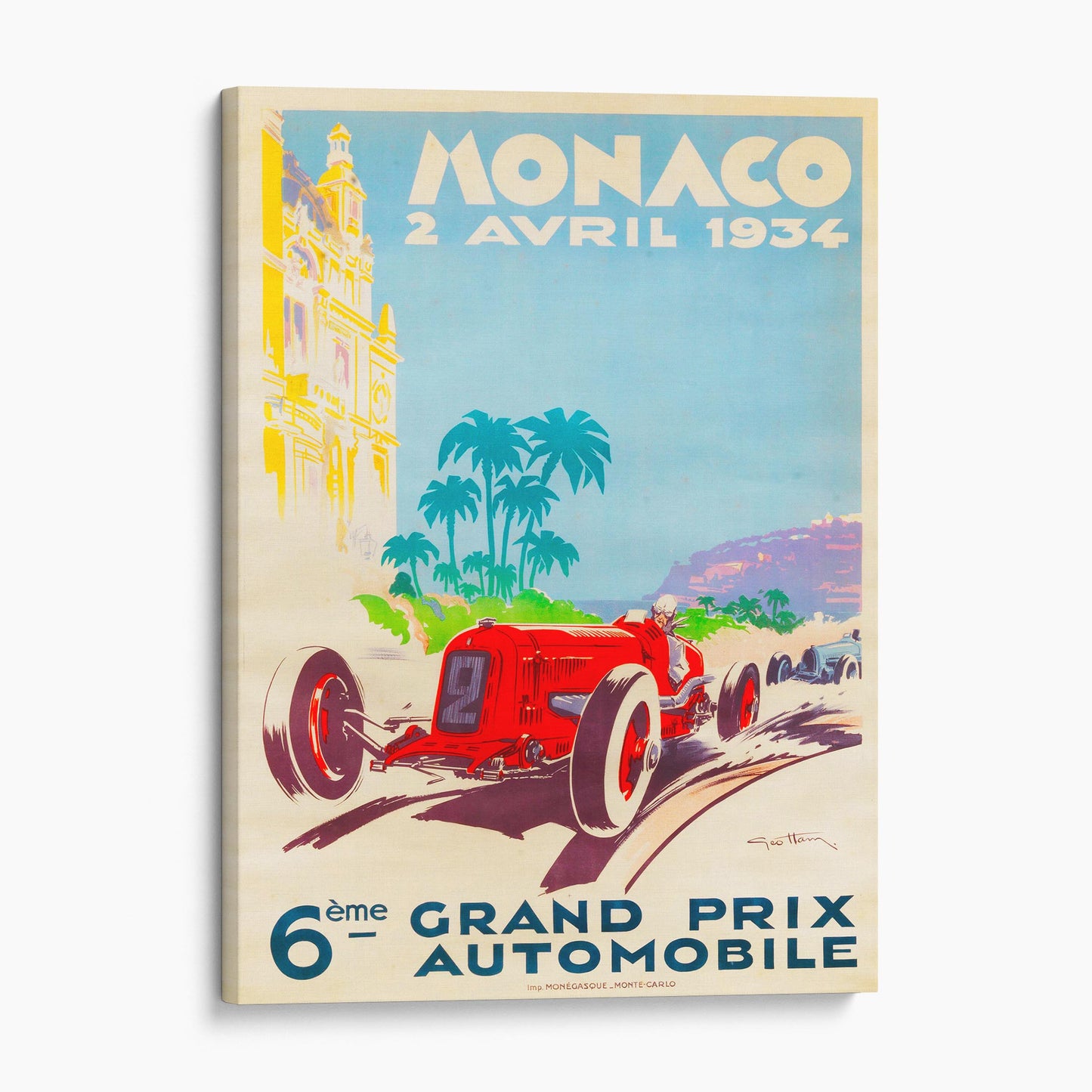 Monaco Grand Prix F1 Race 1934 Vintage Poster