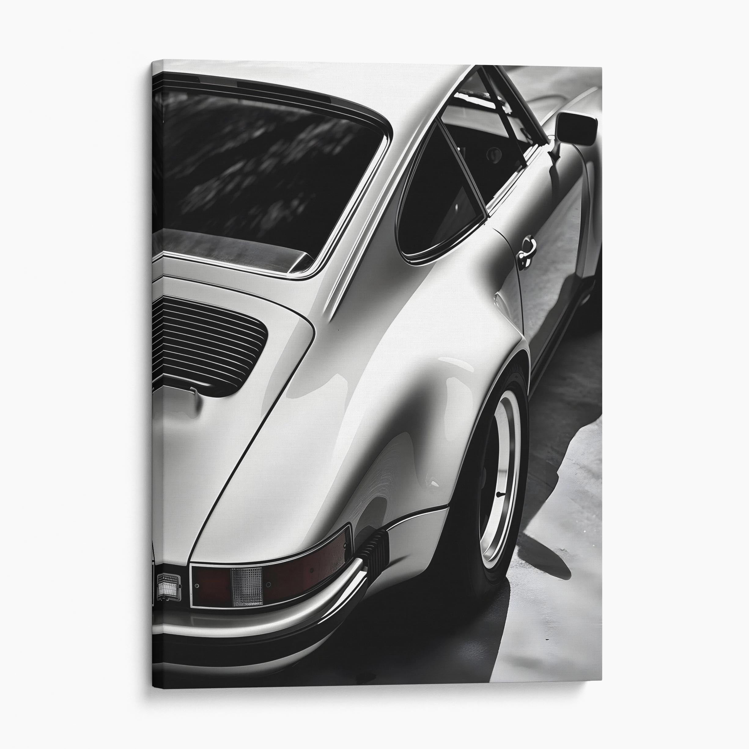 White Porsche Rear View Canvas Wall Art Prints – Big Canvas Art Prints