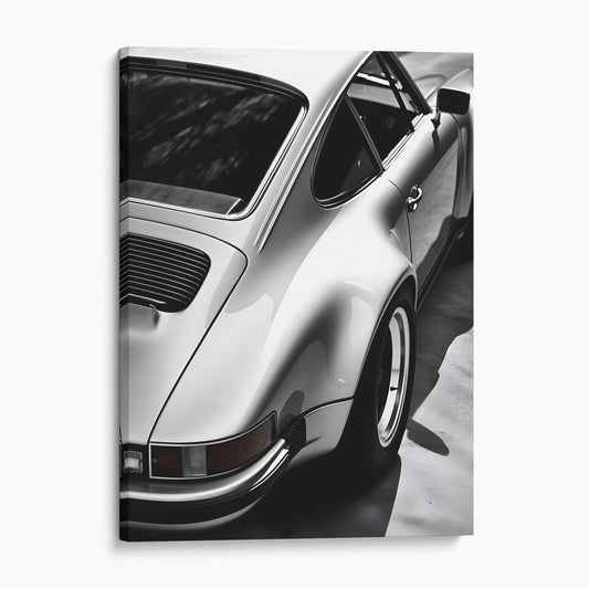 White Porsche Rear View