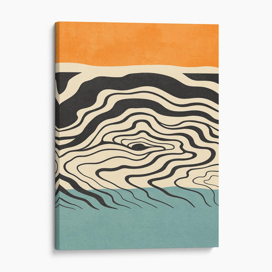 Mid Century Orange & Blue