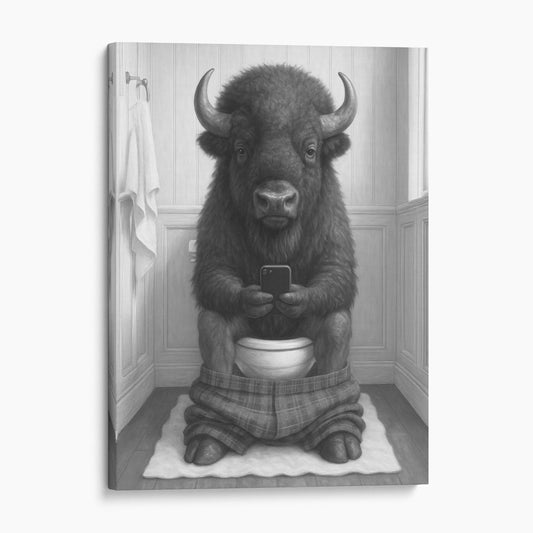 Buffalo On The Phone On The Toilet