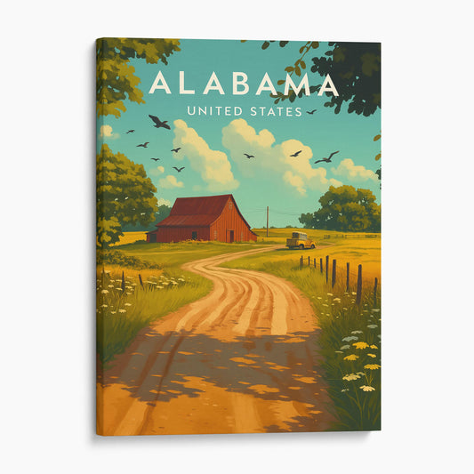 Alabama Vintage Travel Poster