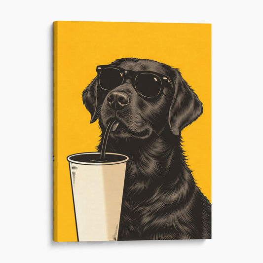 Black Labrador Retriever Retro Dog