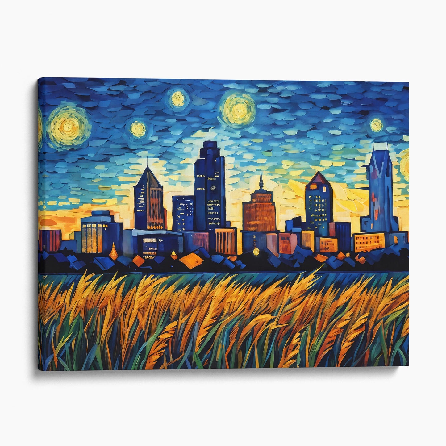 Indianapolis Skyline Van Gogh Starry Night