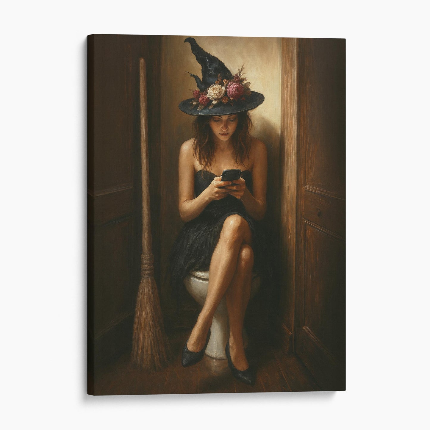 Witch On The Phone On The Toilet