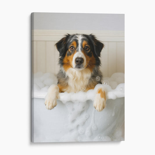 Australian Shepherd Dog Bubble Bathtub