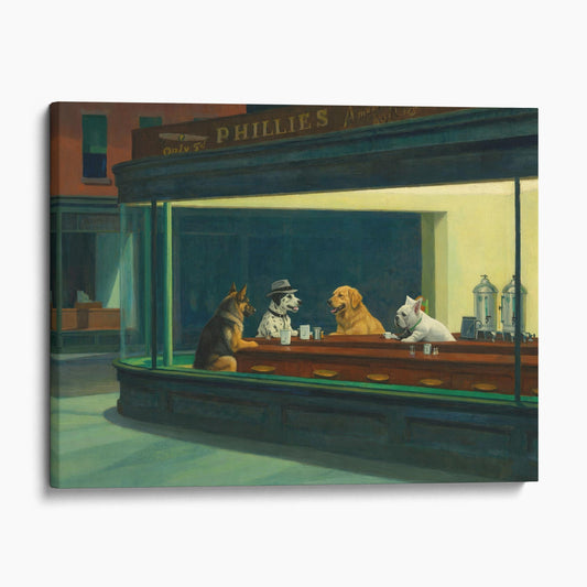 Nighthawks, Dog Edition (Edward Hopper)