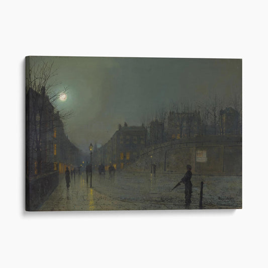 View of Heath Street by Night - John Atkinson Grimshaw