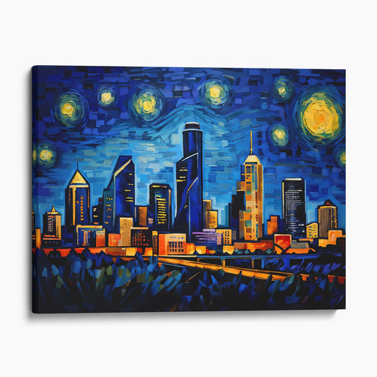 Dallas Skyline Van Gogh Starry Night