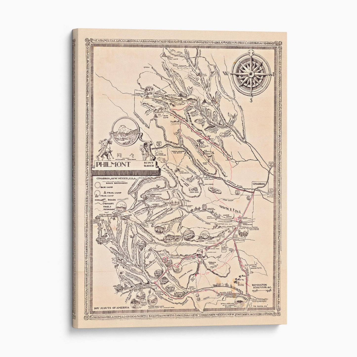 Philmont Boy Scout Ranch Map 1948