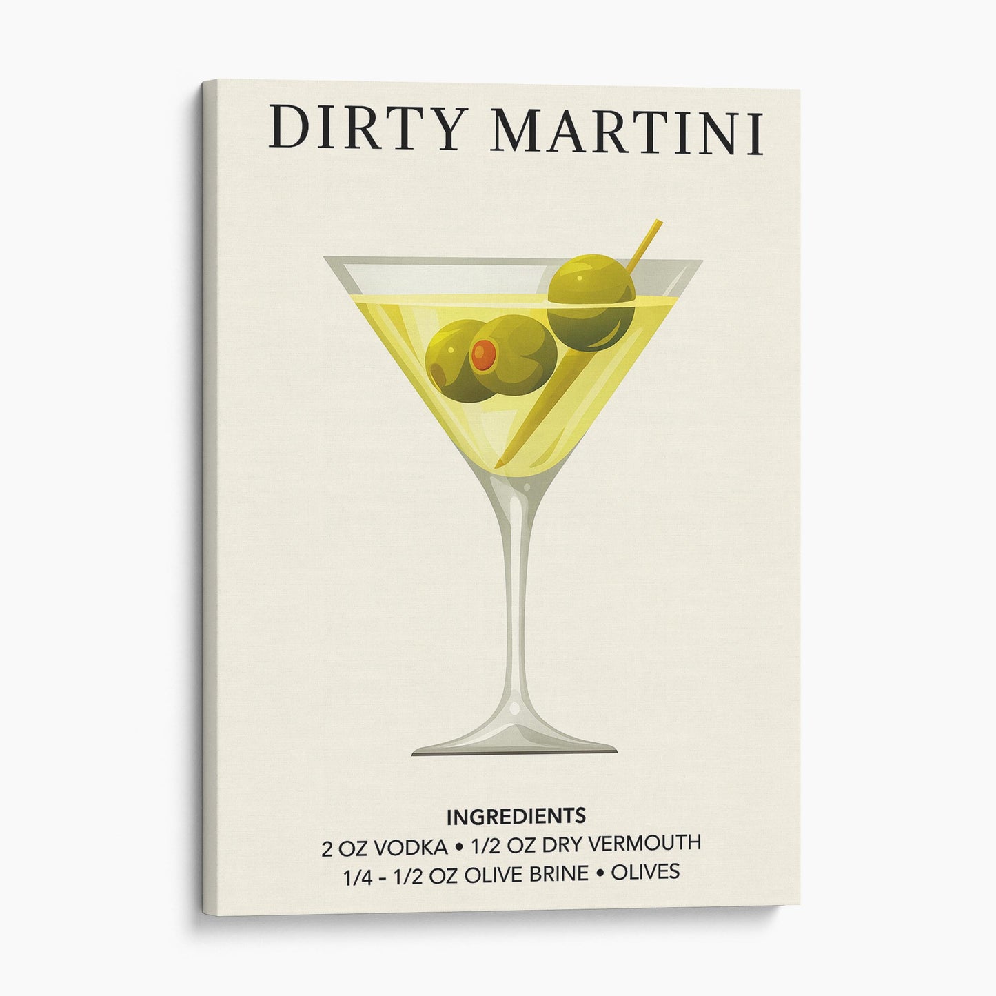 Dirty Martini Vintage Drinks Poster