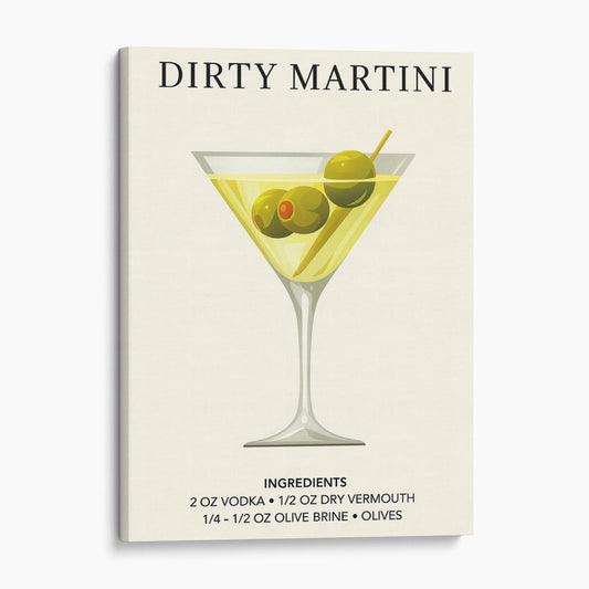 Dirty Martini Vintage Drinks Poster