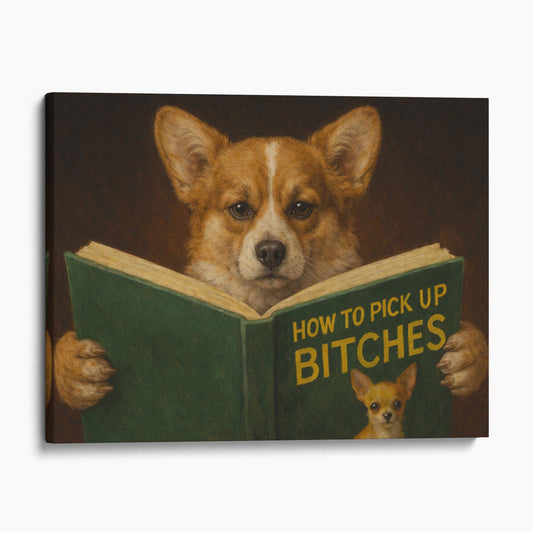 Corgi Dog Reading Dating Book