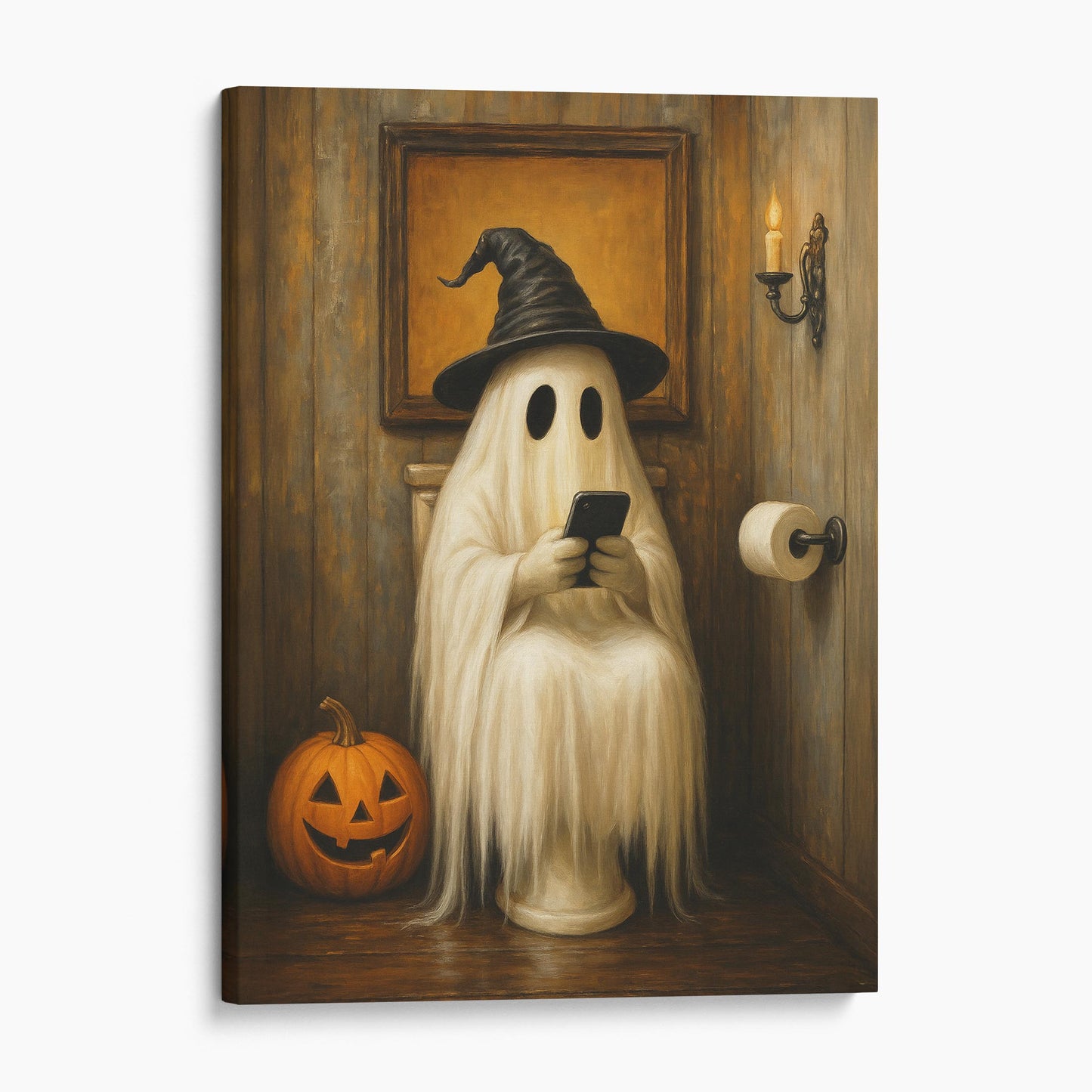 Ghost On The Phone On The Toilet