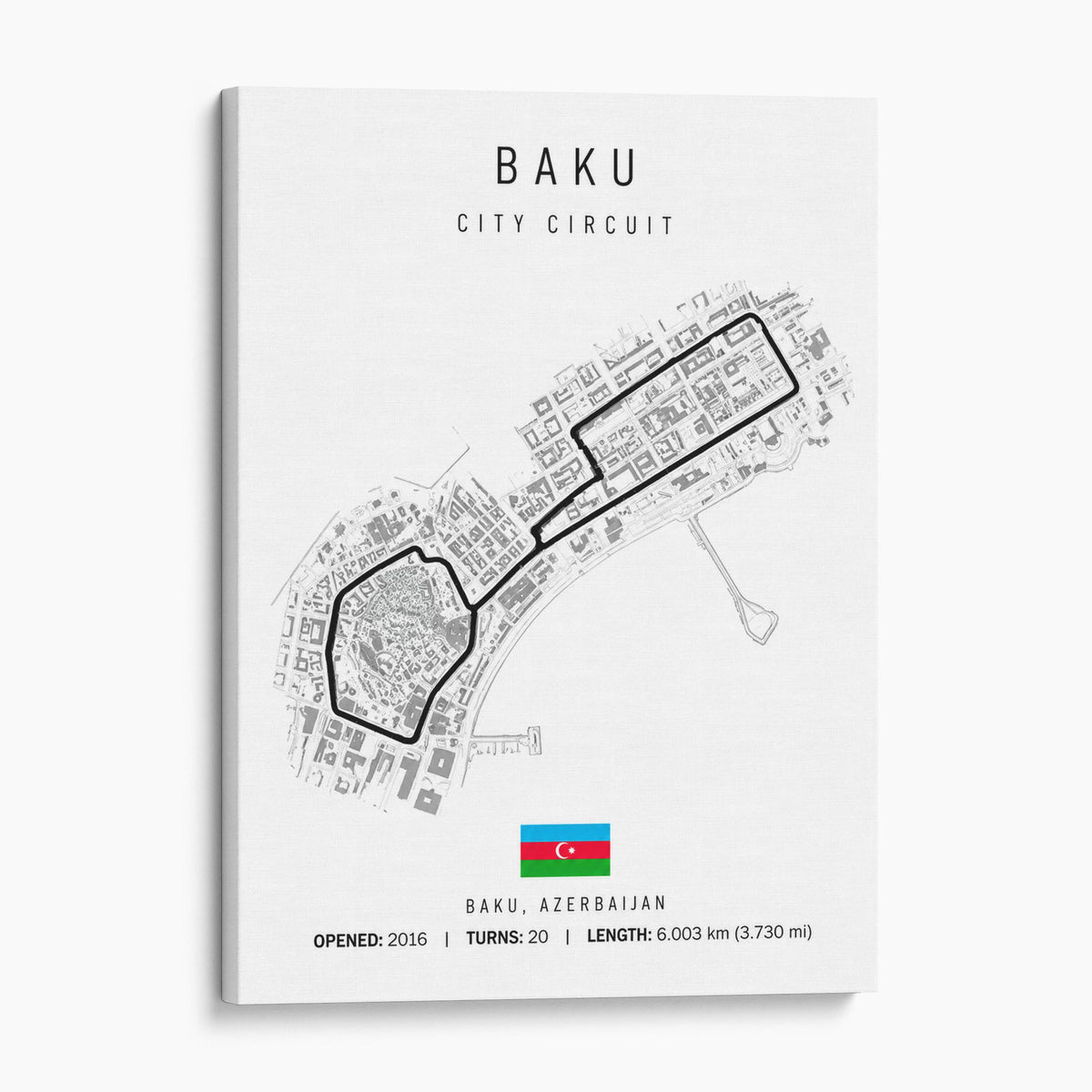 Baku Azerbaijan Grand Prix Race Track Map