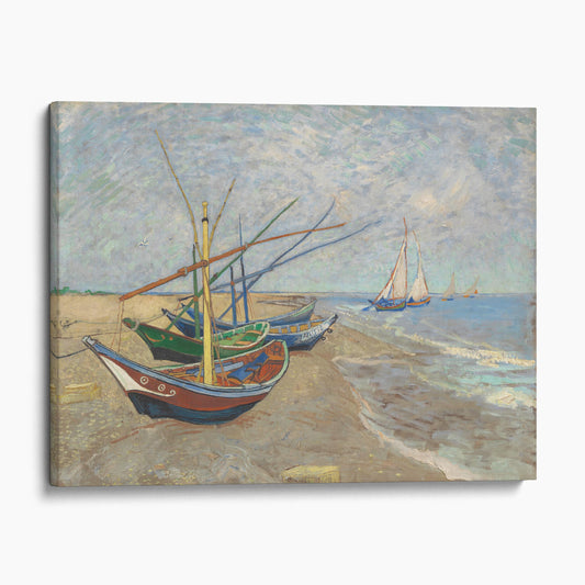 Fishing Boats on the Beach at Saintes-Maries-de-la-Mer by Van Gogh