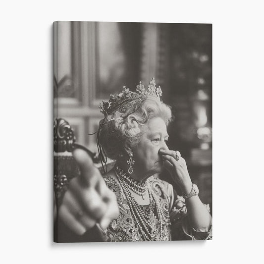 Queen Elizabeth of England Plugging Her Nose