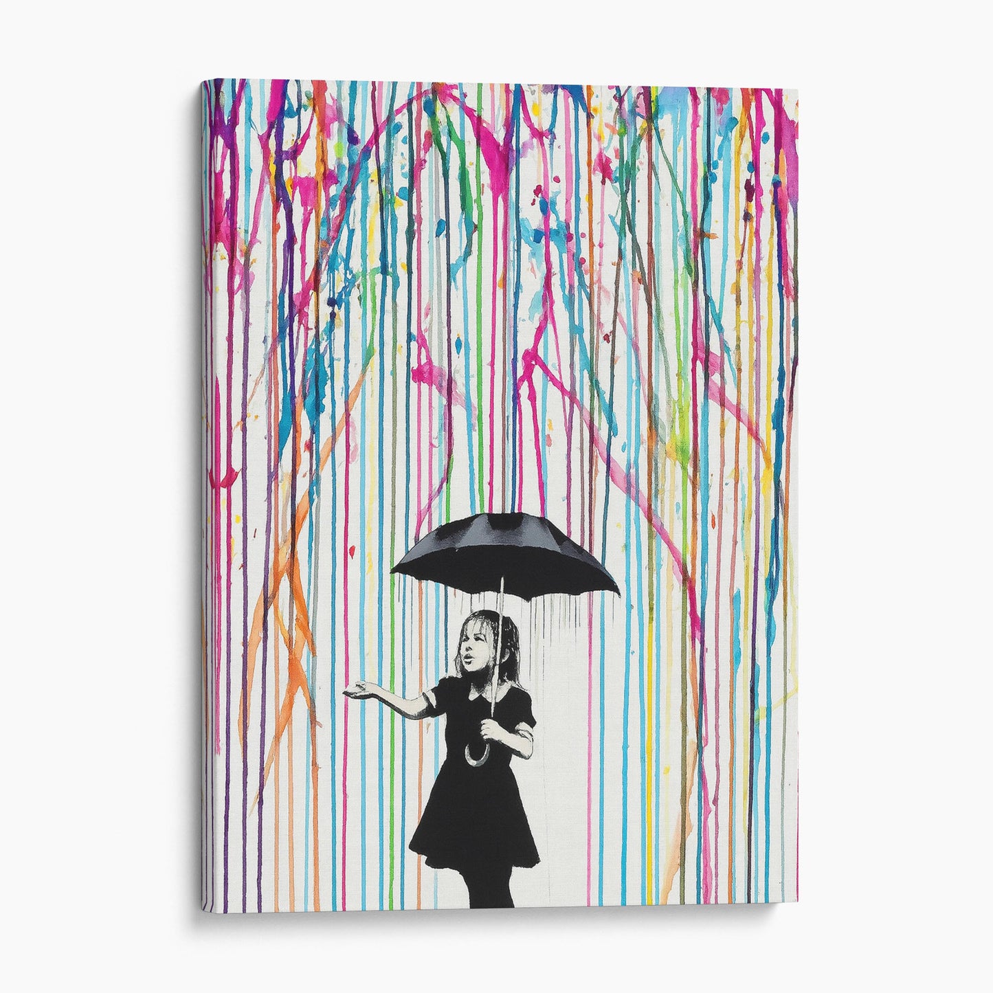Colored Rain Girl Banksy