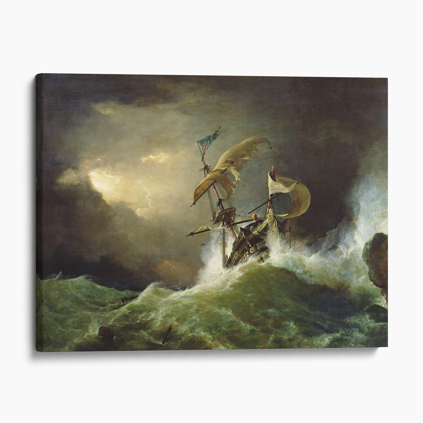 A First Rate Man-of-War Driven Onto a Reef of Rocks