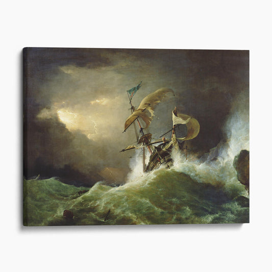 A First Rate Man-of-War Driven Onto a Reef of Rocks