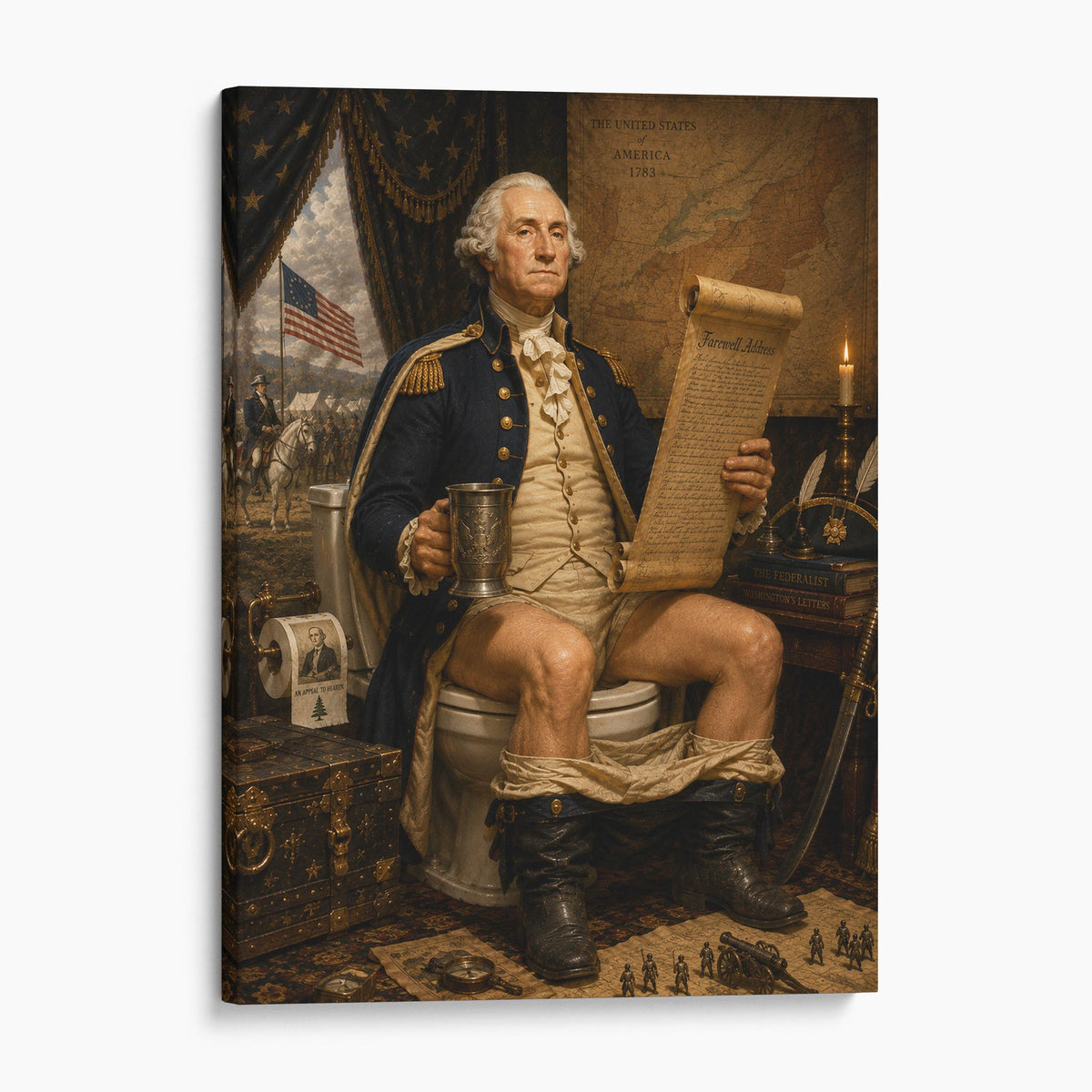 George Washington On The Toilet