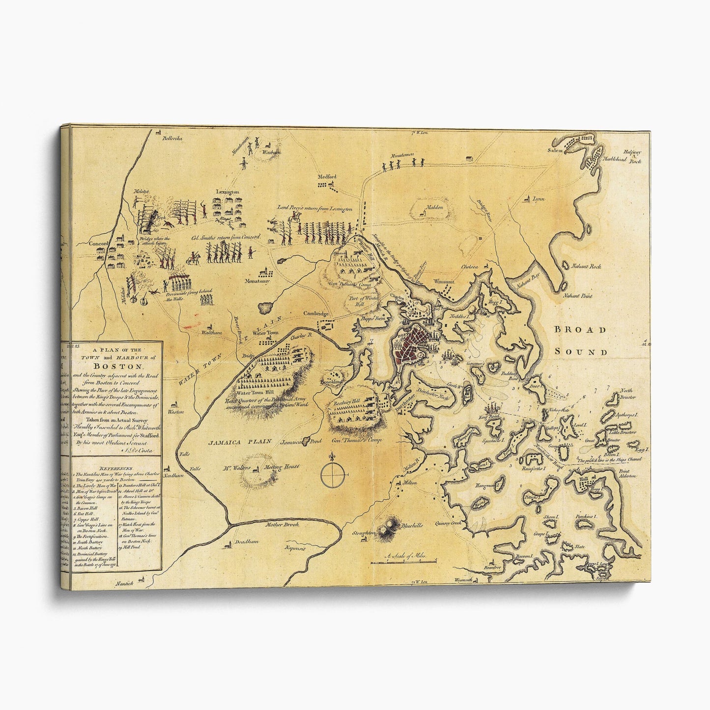 Map of the Boston Area, 1775