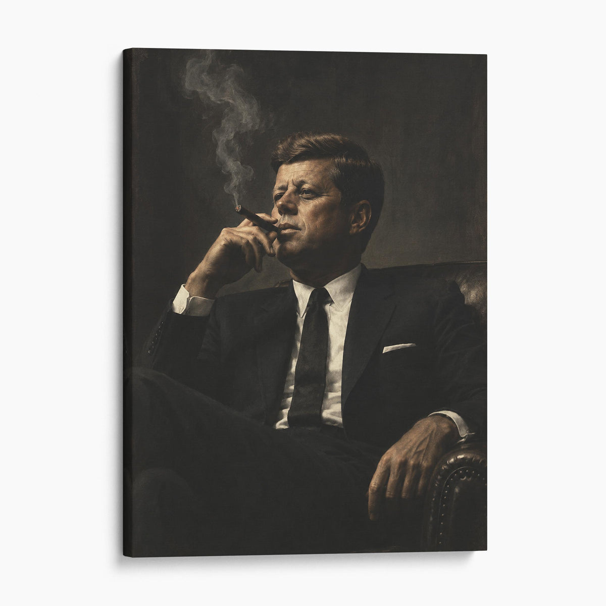 JFK Smoking a Cigar