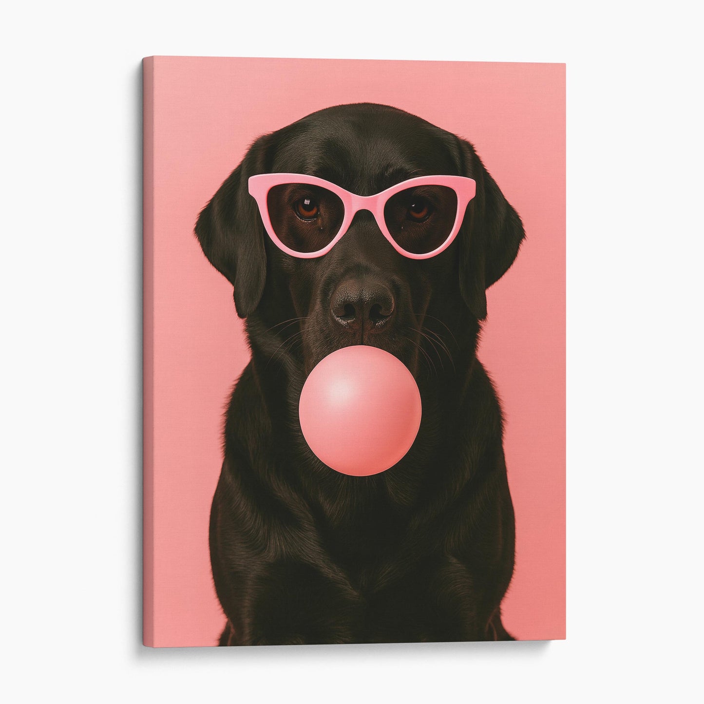 Black Labrador Dog Pink Bubble Gum Sunglasses