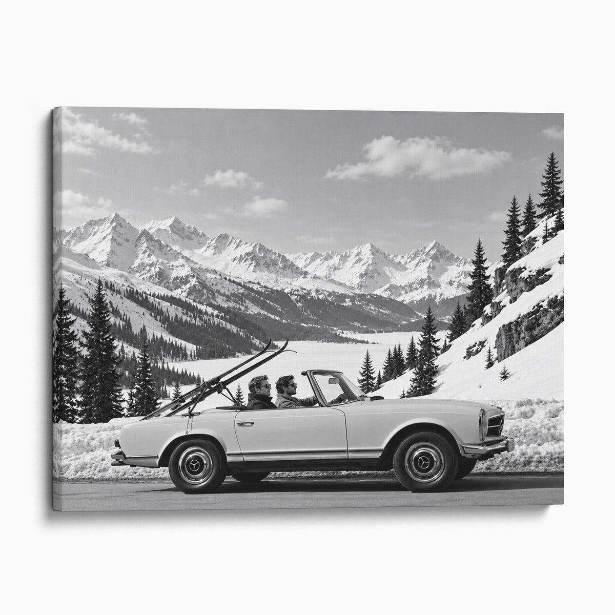 Vintage Ski Photo Mercedes Benz