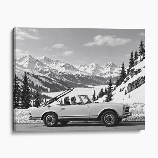 Vintage Ski Photo Mercedes Benz