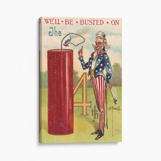 We'll Be Busted On The 4th - Uncle Sam Postcard