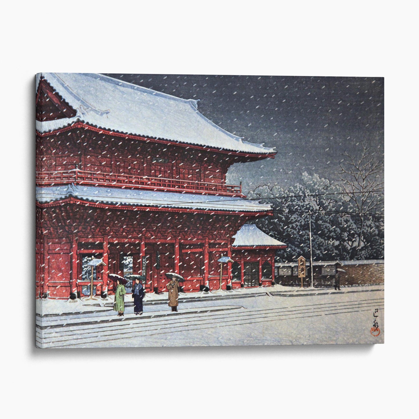 Snow over Zojoji Temple - Kawase Hasui