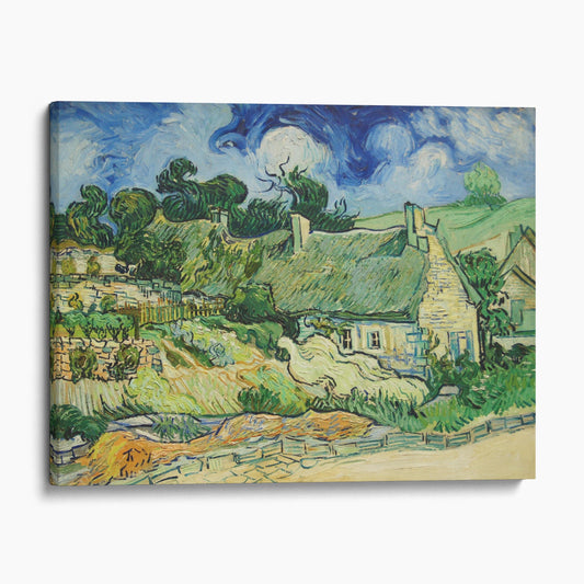 Thatched Cottages at Cordeville, 1890 by Vincent Van Gogh