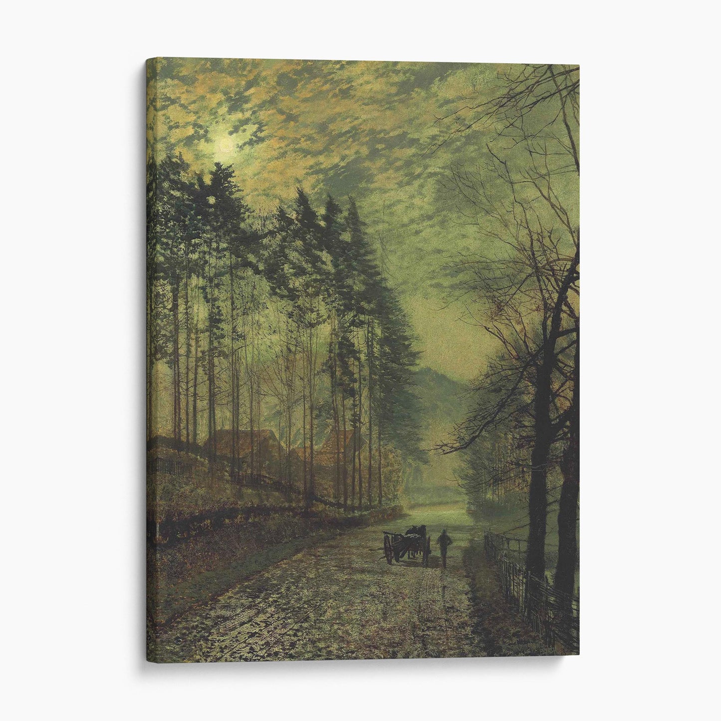 Near Hackness, a moonlit scene with pine trees - John Atkinson Grimshaw