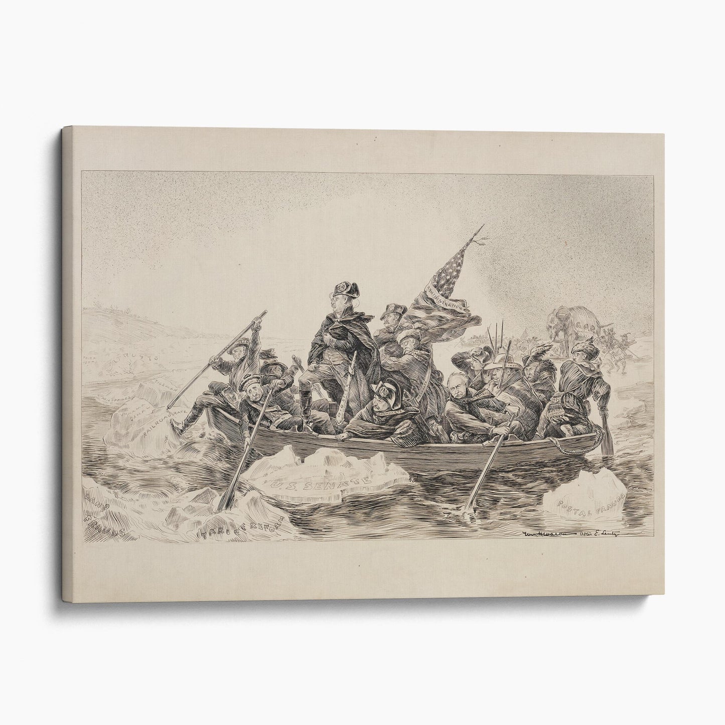 Theodore Roosevelt as Washington Crossing The Delaware