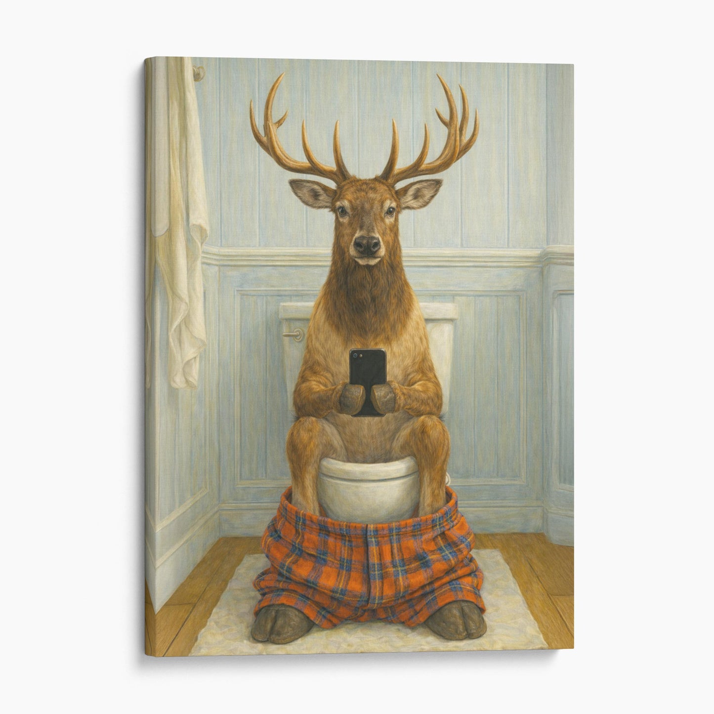 Elk On The Phone On The Toilet