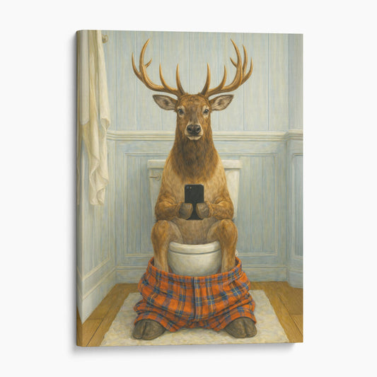 Elk On The Phone On The Toilet