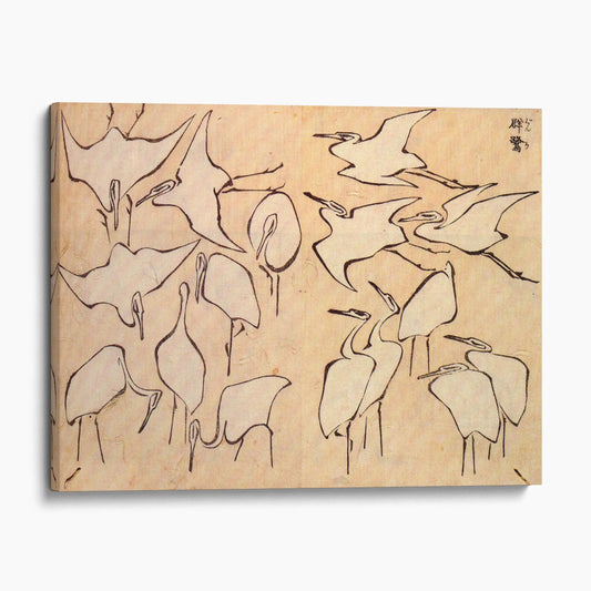 Cranes by Hokusai