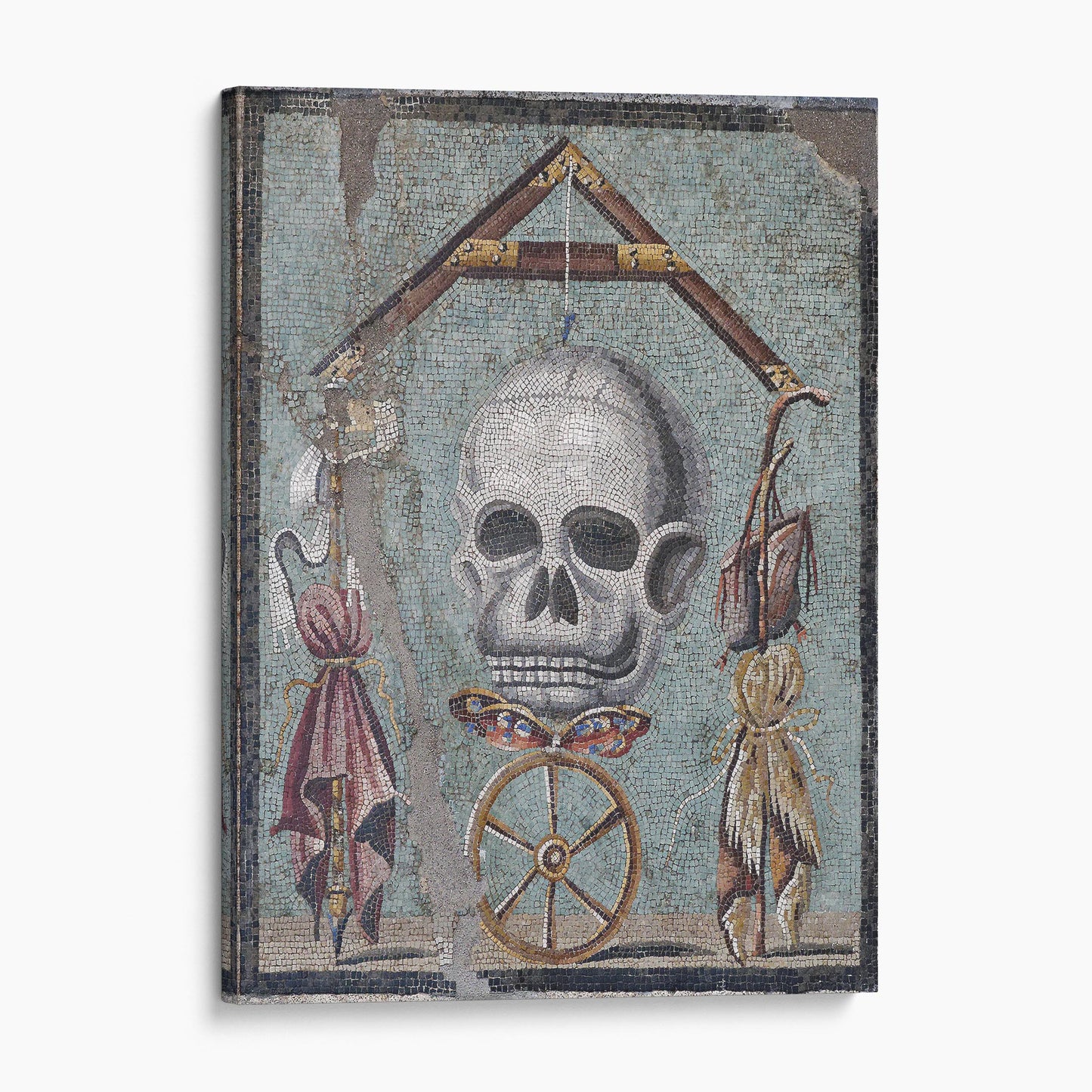 Momento Mori Mosaic from Pompeii, 30 BCE - Ancient Roman Artifact