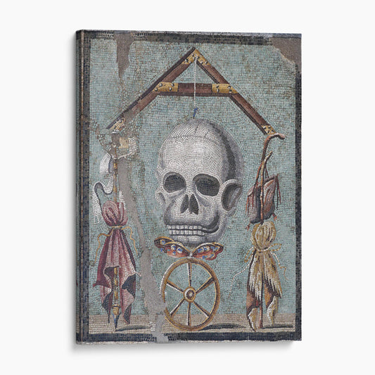 Momento Mori Mosaic from Pompeii, 30 BCE - Ancient Roman Artifact