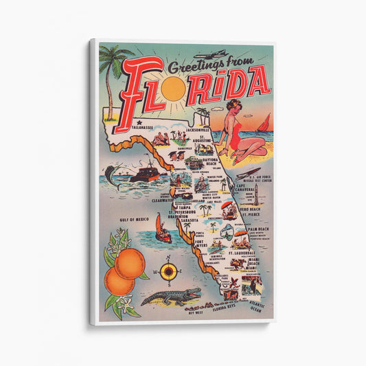 Greetings from Florida Vintage Travel Poster